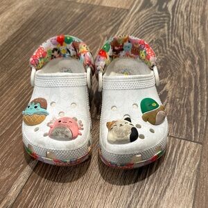 CROCS Kids White Clogs with Squishmallows Cute Characters